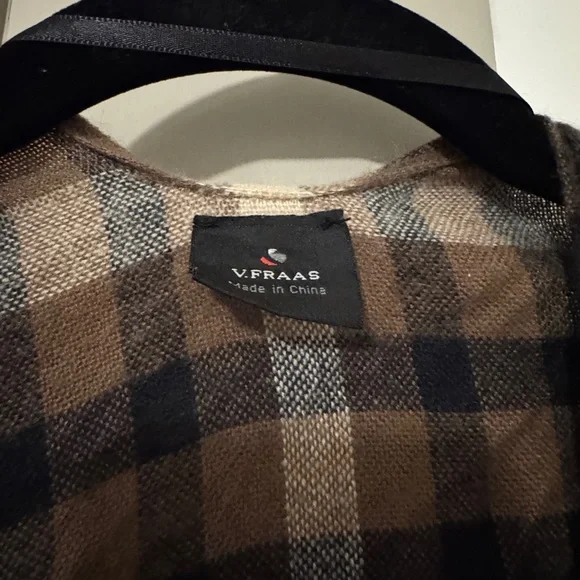 V. FRAAS Checkered Wool Blend Wrap - Picture 2 of 3